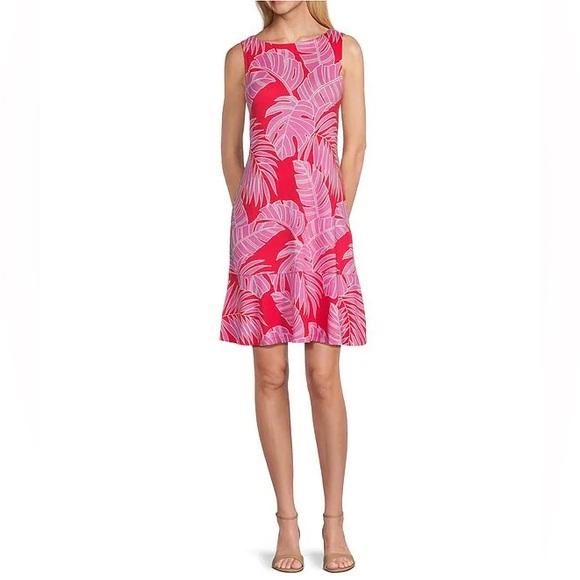 Tommy Bahama Darcy Peninsula Palms Stretch Jersey Dress Womens Size Large - Picture 1 of 8